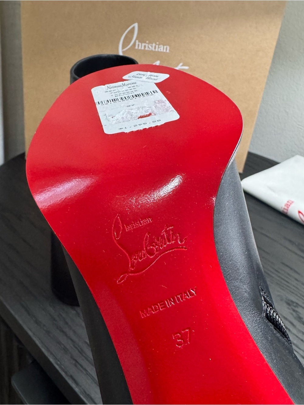 Christian Louboutin Adoxa 70 Leather Booties Black 37 - Picture 8 of 10